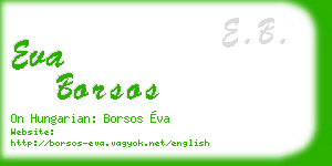 eva borsos business card